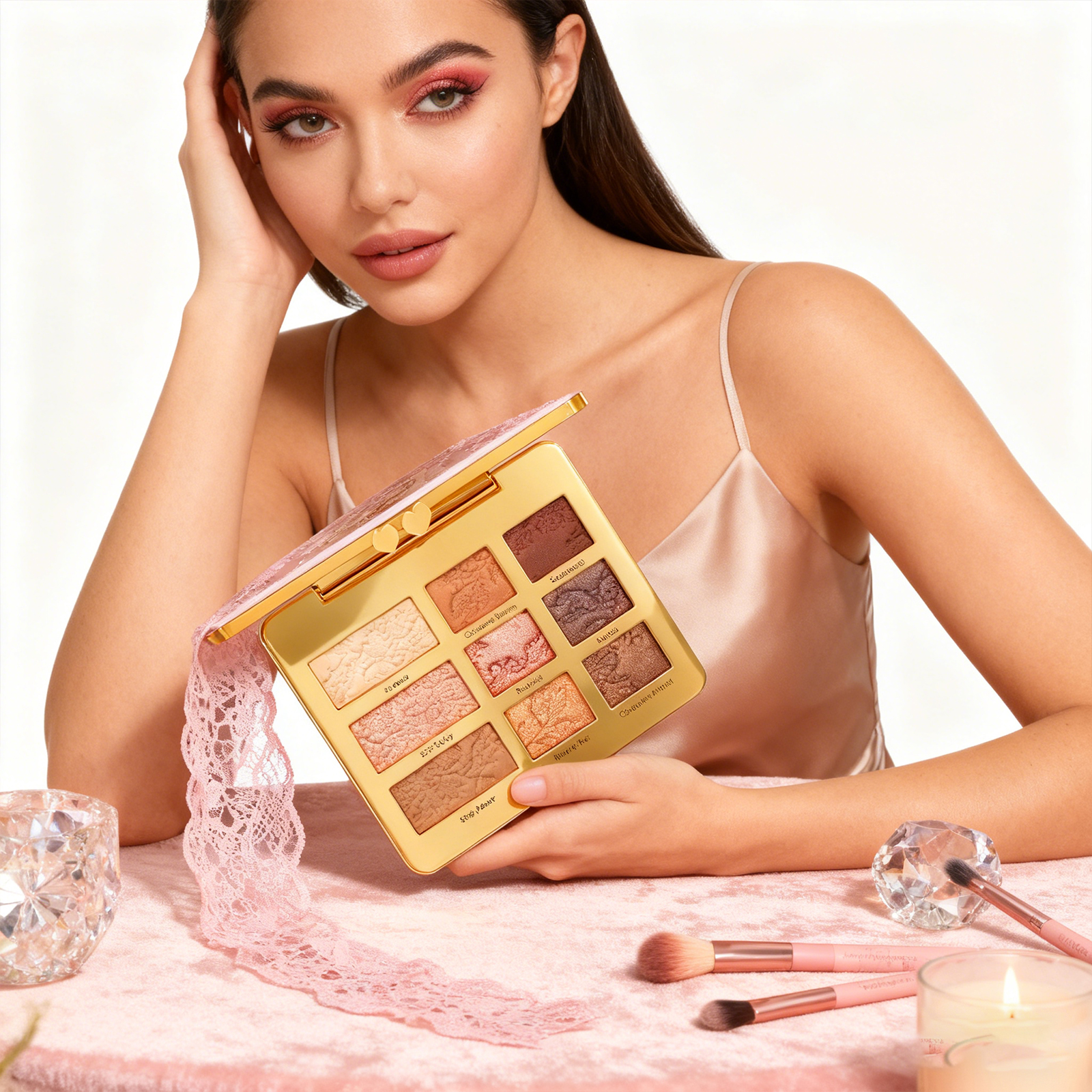 Beauty Makeup Eyeshadow Palette - 9 Color Multifunctional Makeup Palette Glitter