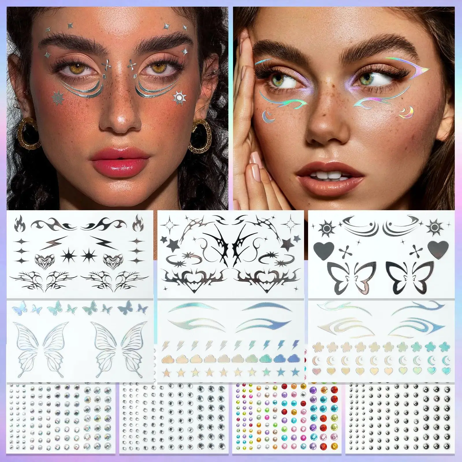 Beauty Makeup Pictures - New Laser Face Sticker Eye Makeup