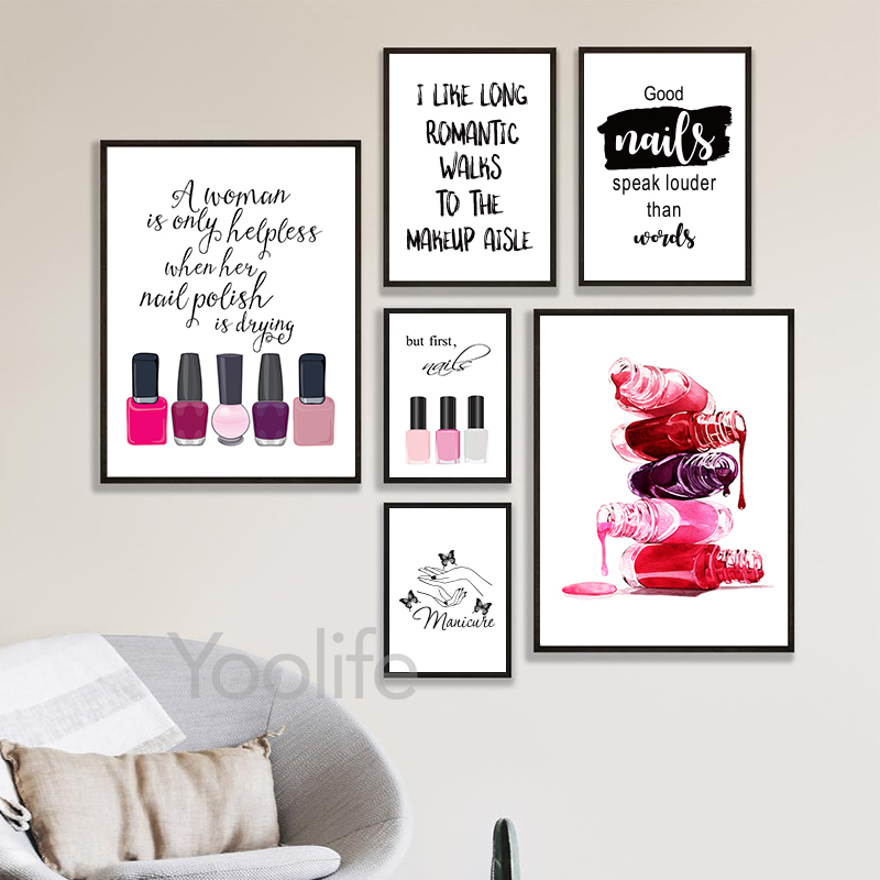 Beauty Makeup Pictures - Nail Salon Quotes Makeup Wall Art