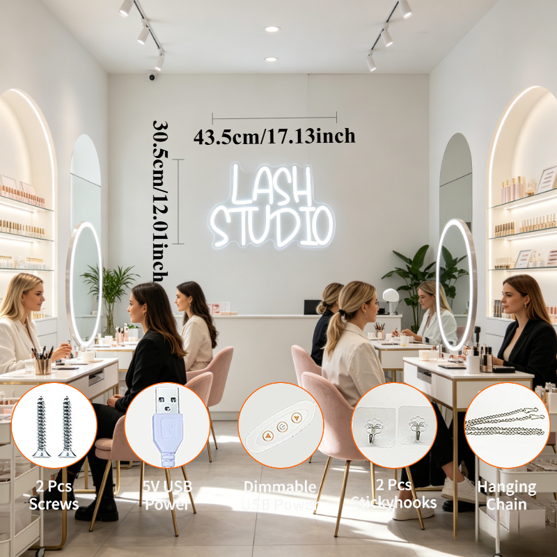 Lash Studio Neon Sign LED Vani – Beauty And Makeup Studio Bewertung und Preis