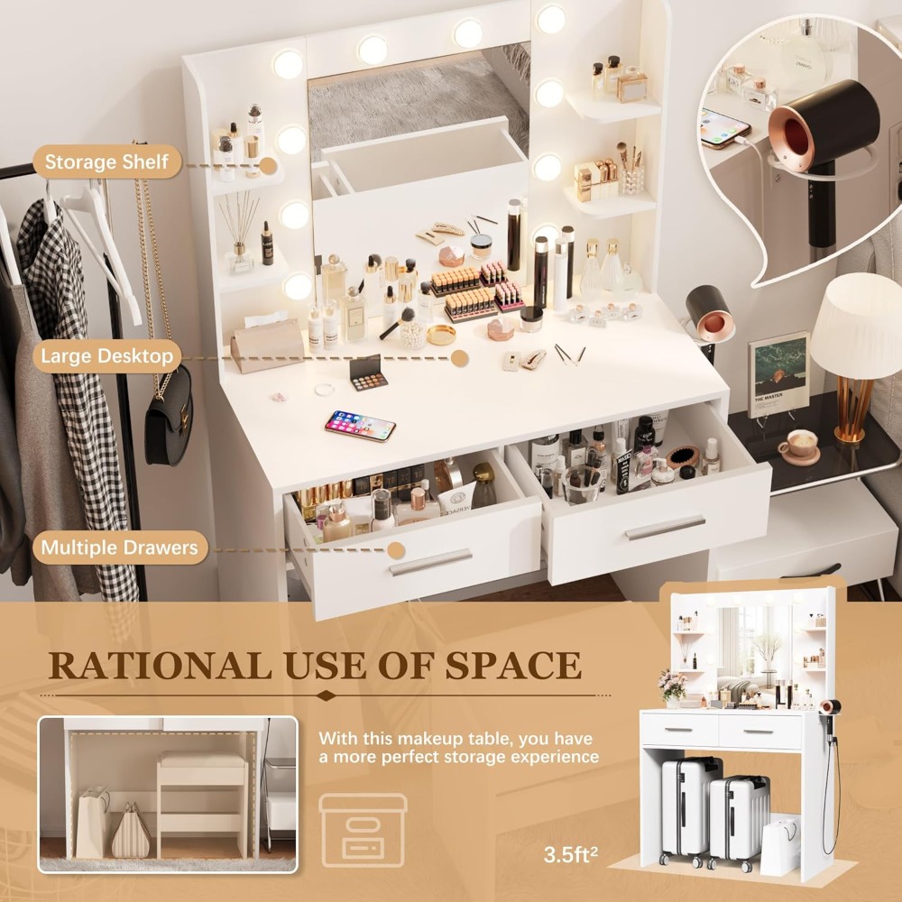 Make up Vanity Desk with Mirro – Beauty Makeup Outlet Bewertung und Preis