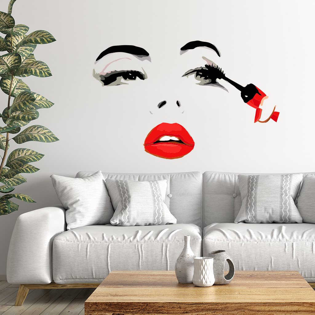 Fashion Female Face Wall Stick – Beauty Makeup Wallpaper Bewertung und Preis